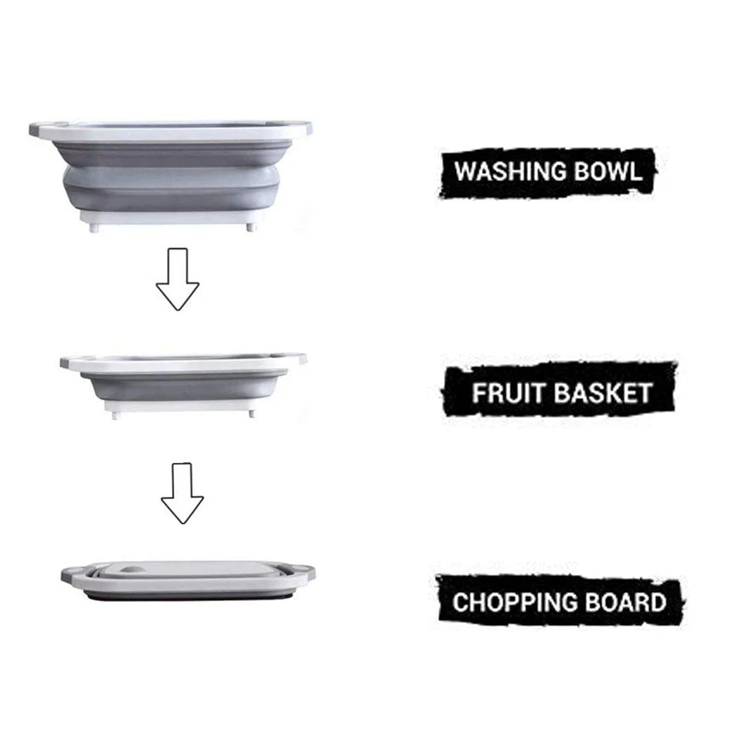 3-in-1 Foldable Cutting Board & Wash Basket