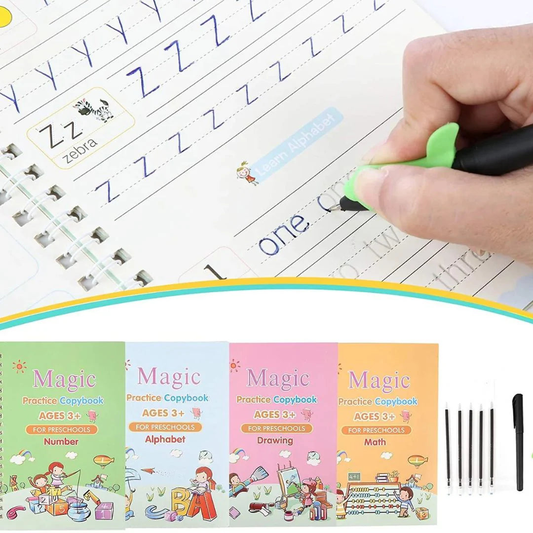 Magic Practice Copybook Set – 4 Books + 10 Refills