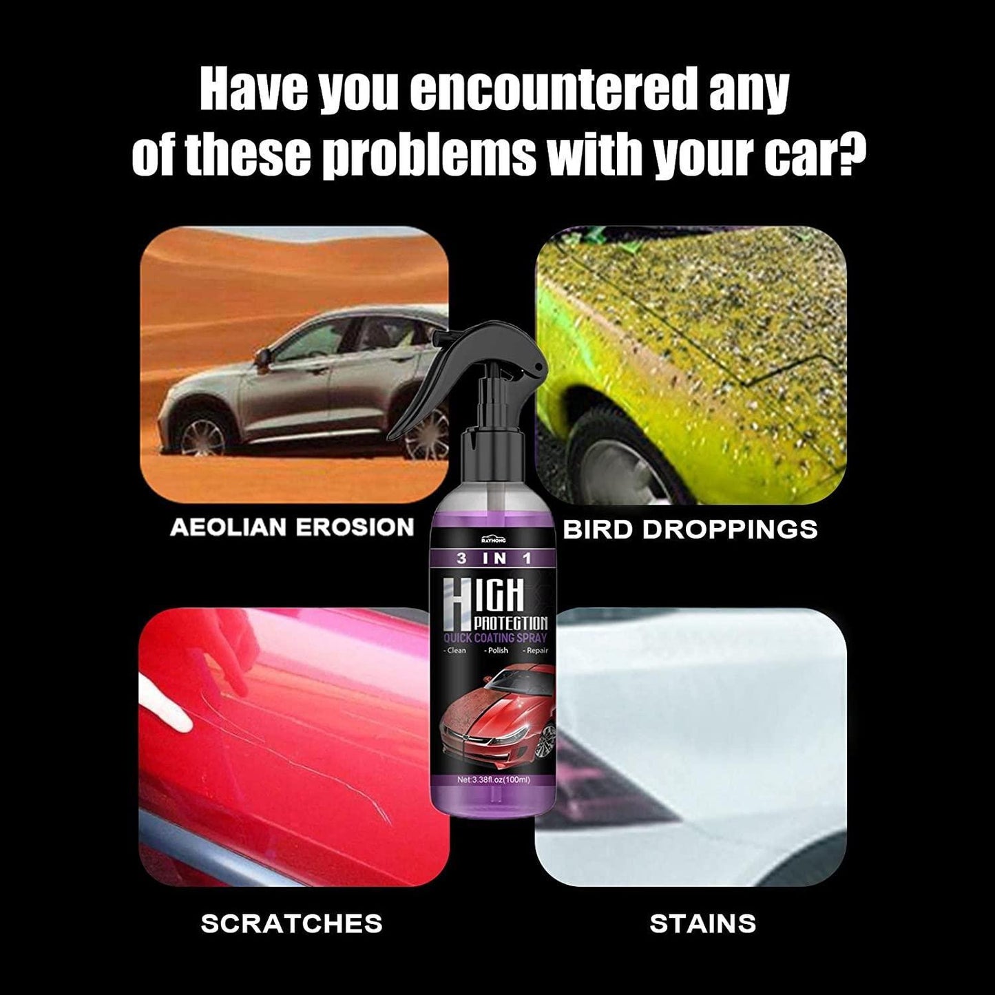 Nano Coating Scratch Repair & Car Polish Spray (Pack of 2))