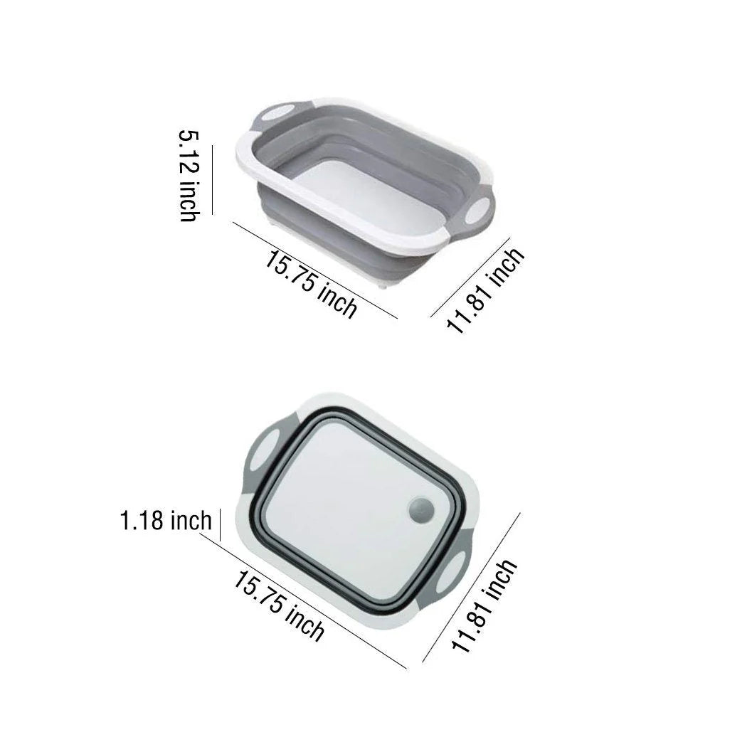 3-in-1 Foldable Cutting Board & Wash Basket