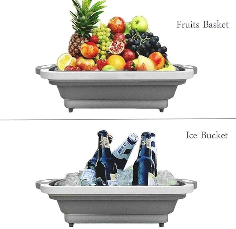 3-in-1 Foldable Cutting Board & Wash Basket