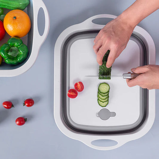 3-in-1 Foldable Cutting Board & Wash Basket