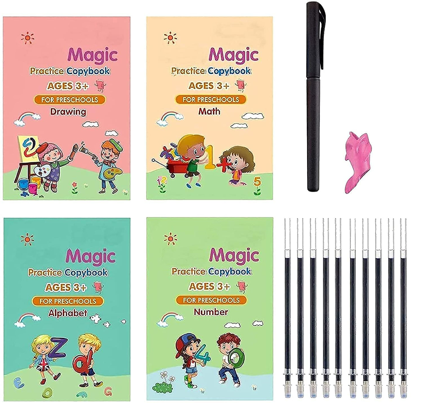 Magic Practice Copybook Set – 4 Books + 10 Refills