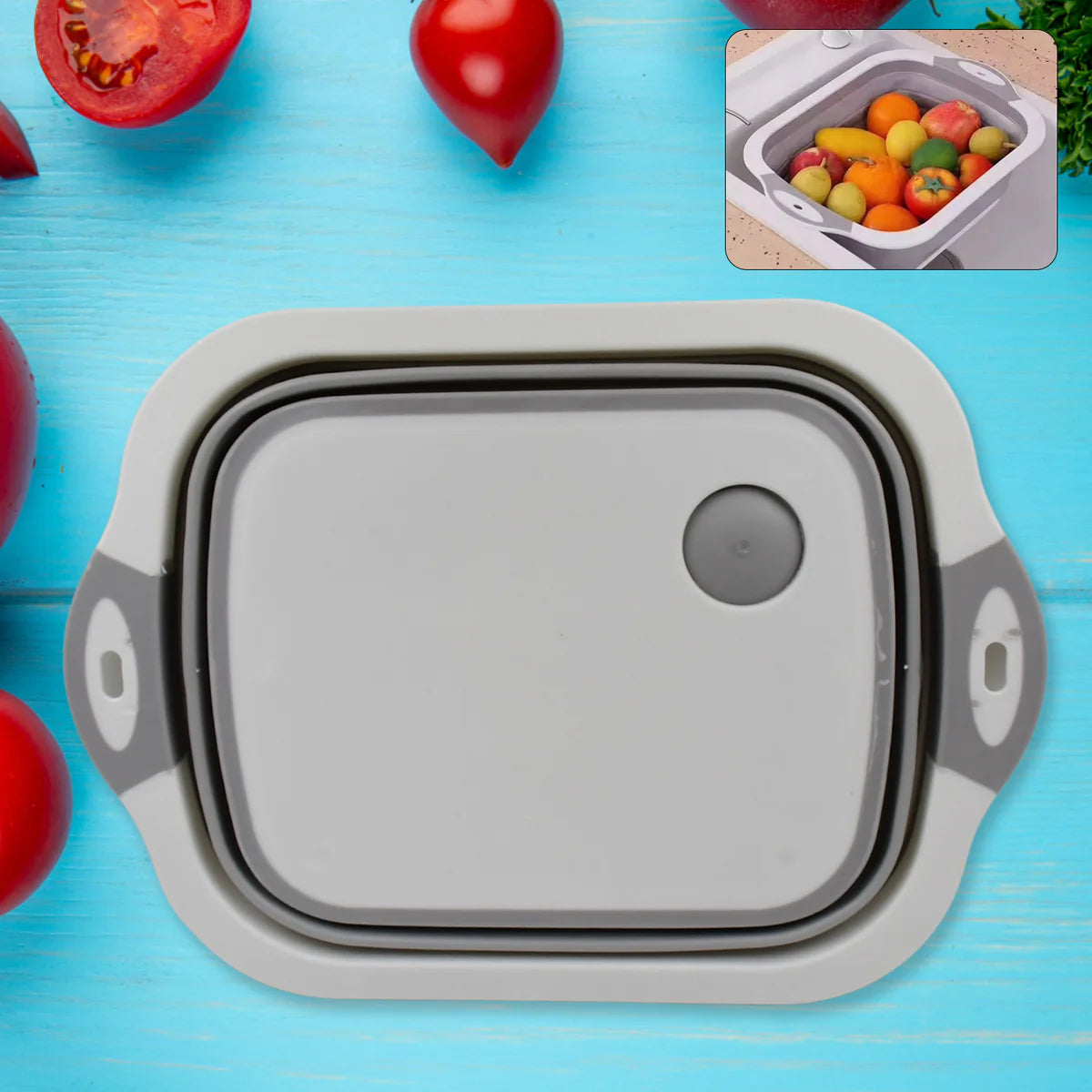 3-in-1 Foldable Cutting Board & Wash Basket
