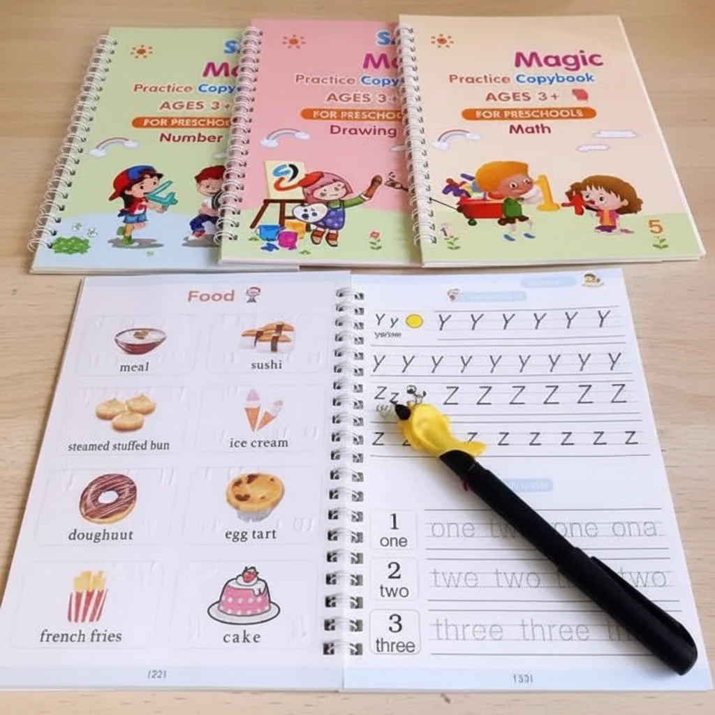 Magic Practice Copybook Set – 4 Books + 10 Refills