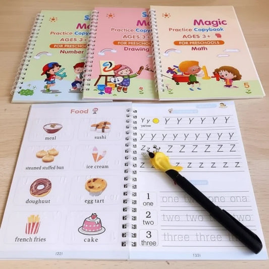 Magic Practice Copybook Set – 4 Books + 10 Refills